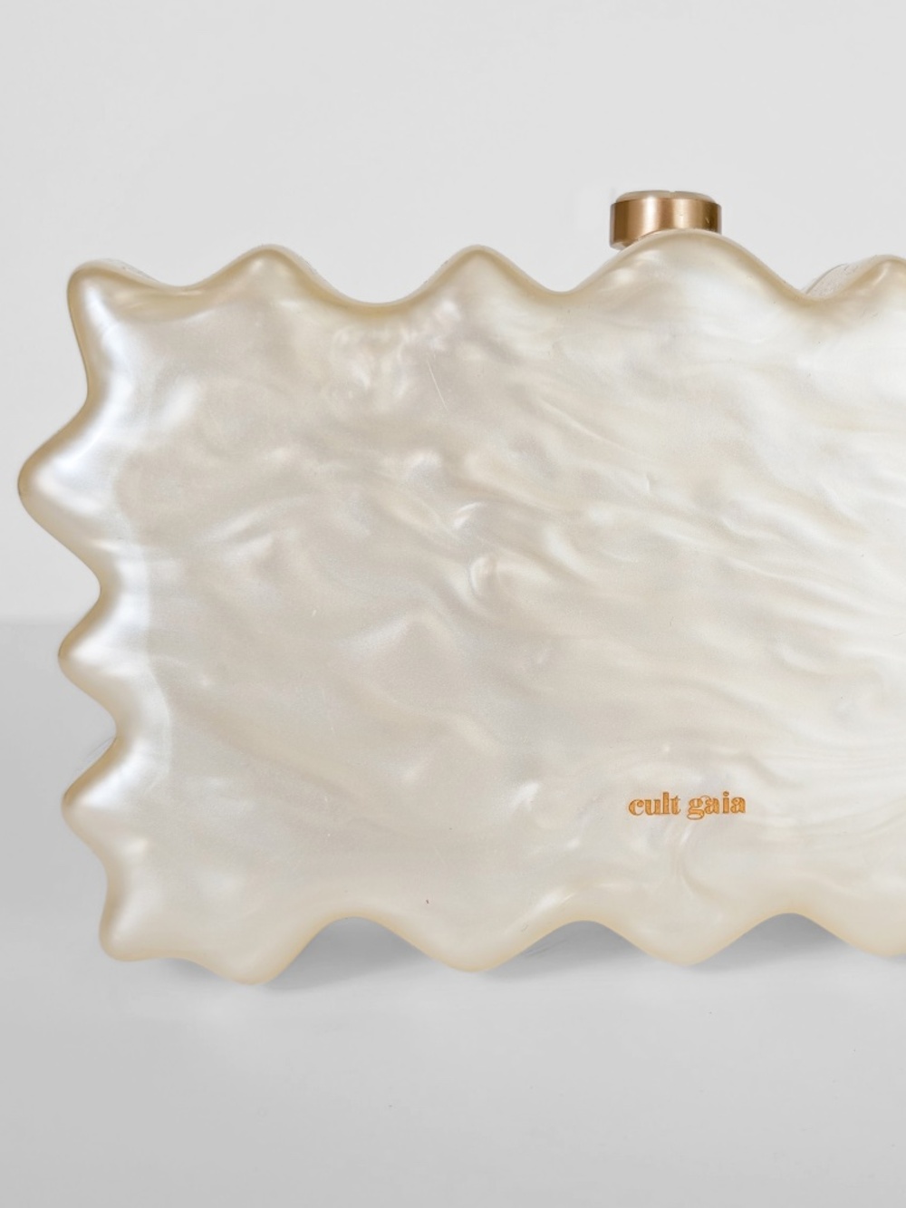 Cult Gaia Paloma Ivory Pearlescent Acrylic Sculptural Clutch - Picture 5 of 16